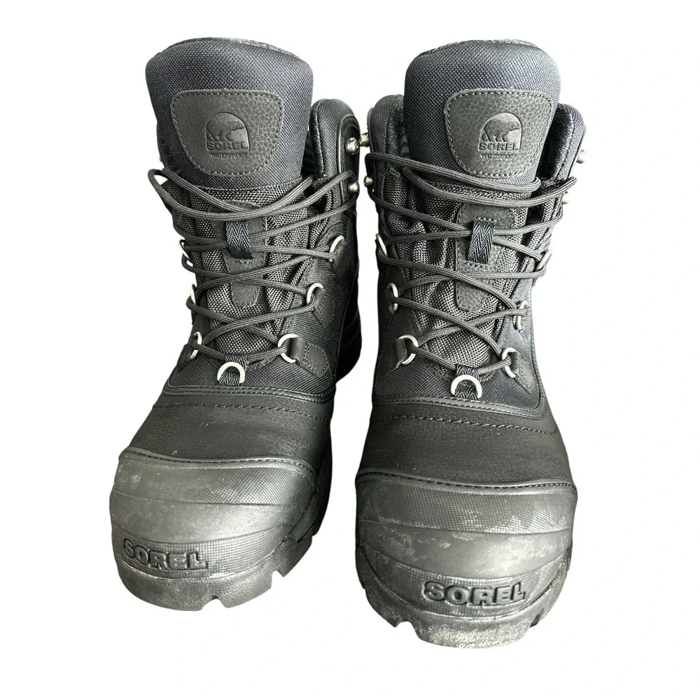 Sorel Men's Waterproof Winter Snow Boots Black Size 14 Insulated Outdoor Work